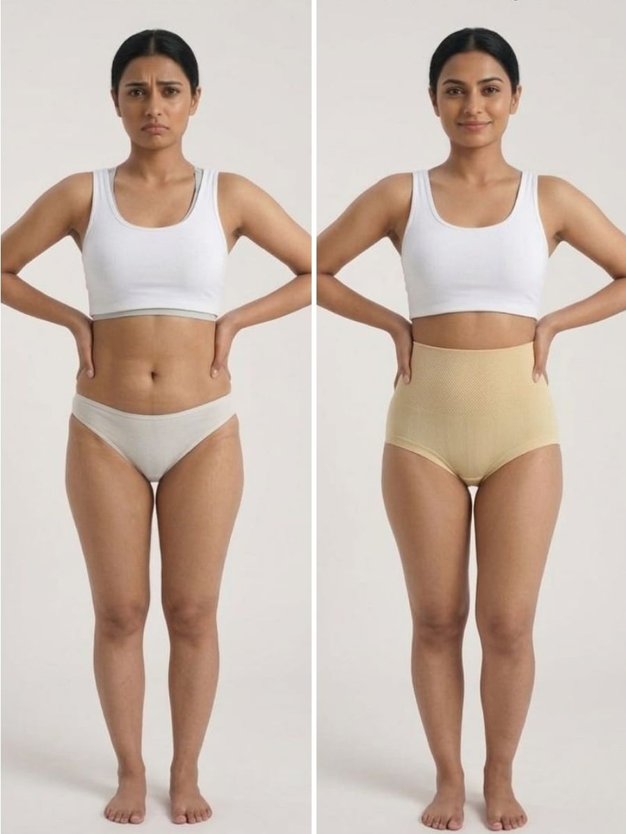 Sweat Absorbant Tummy Control High Waist Underwear With FREE Body Confidence Kit