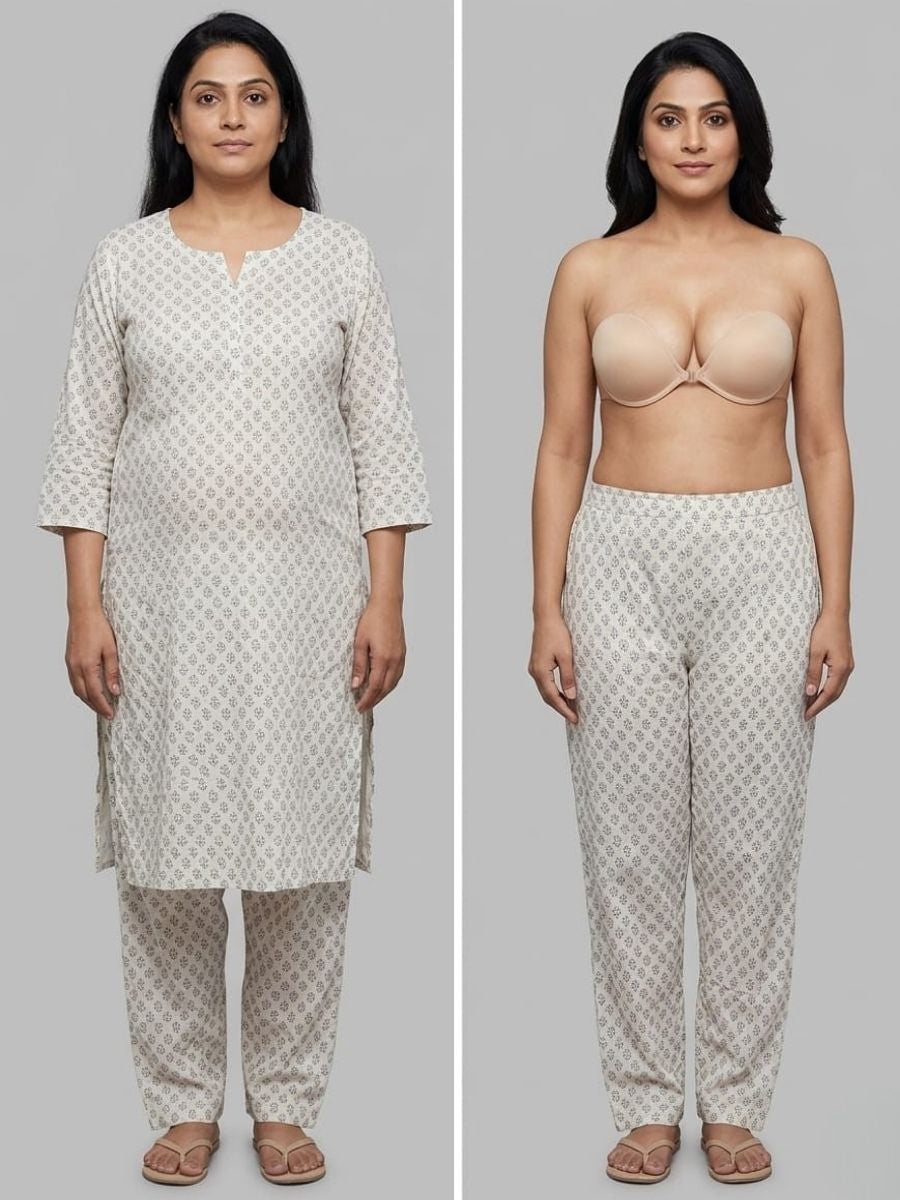 Stick-On Lift Push Up strapless Bra : Make your busts look bigger and better with FREE Body confidence kit