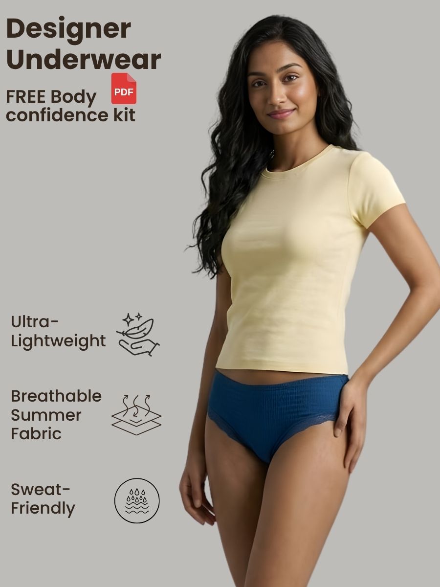 Sweat Absorbing Seamless Designer underwear Pack Of 3 with FREE Body confidence kit