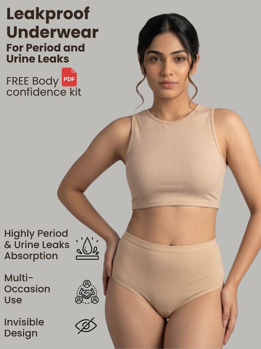 Leakproof Underwear Pack Of 2 For everyday Urinary leak and Period leak solution with Free Body Confidence Kit