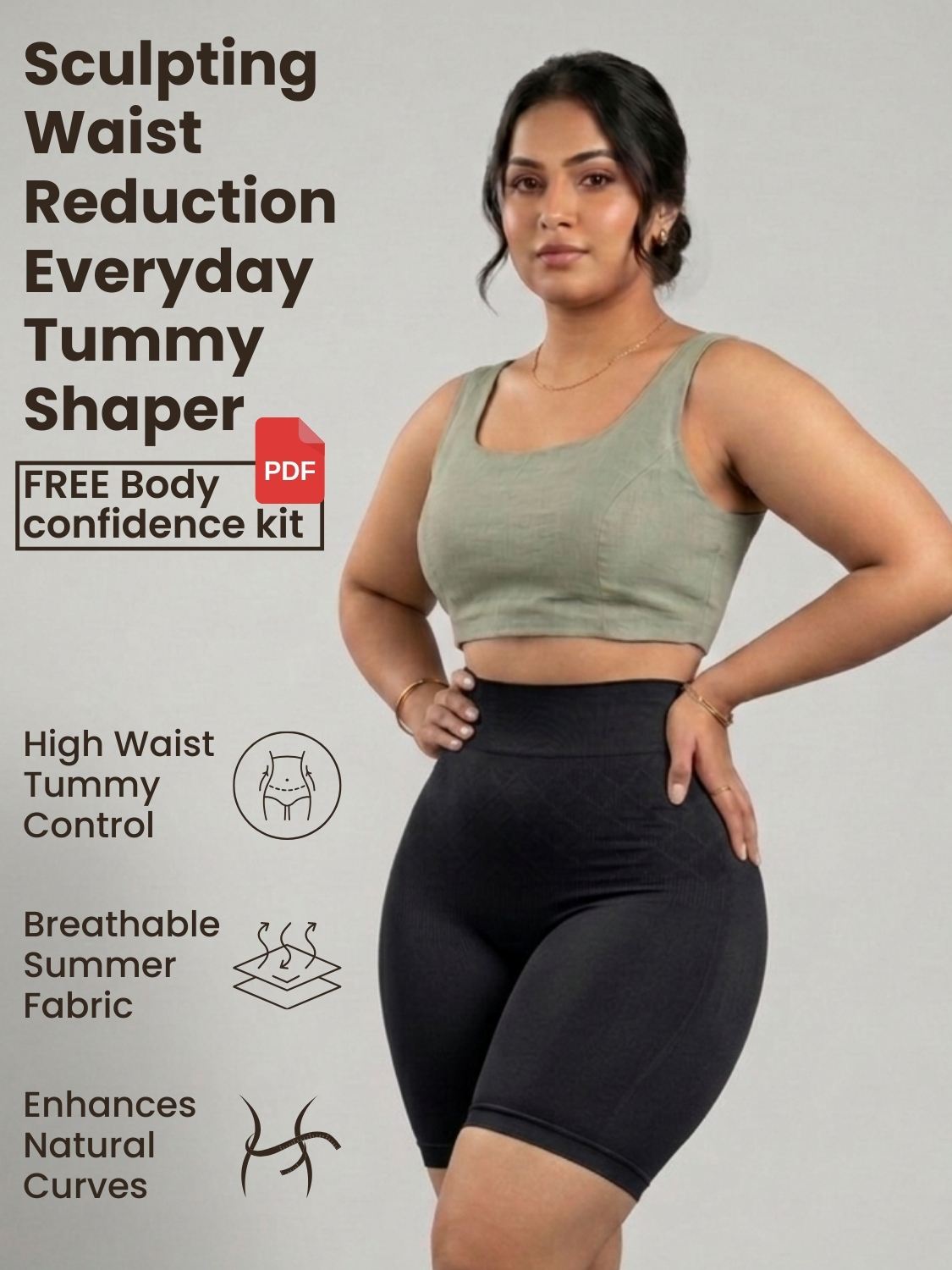 Sculpting Waist Reduction Everyday Tummy Shaper PACK OF 2 With FREE Body Confidence Kit