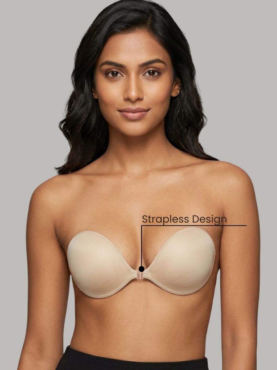 Stick-On Lift Push Up strapless Bra : Make your busts look bigger and better with FREE Body confidence kit