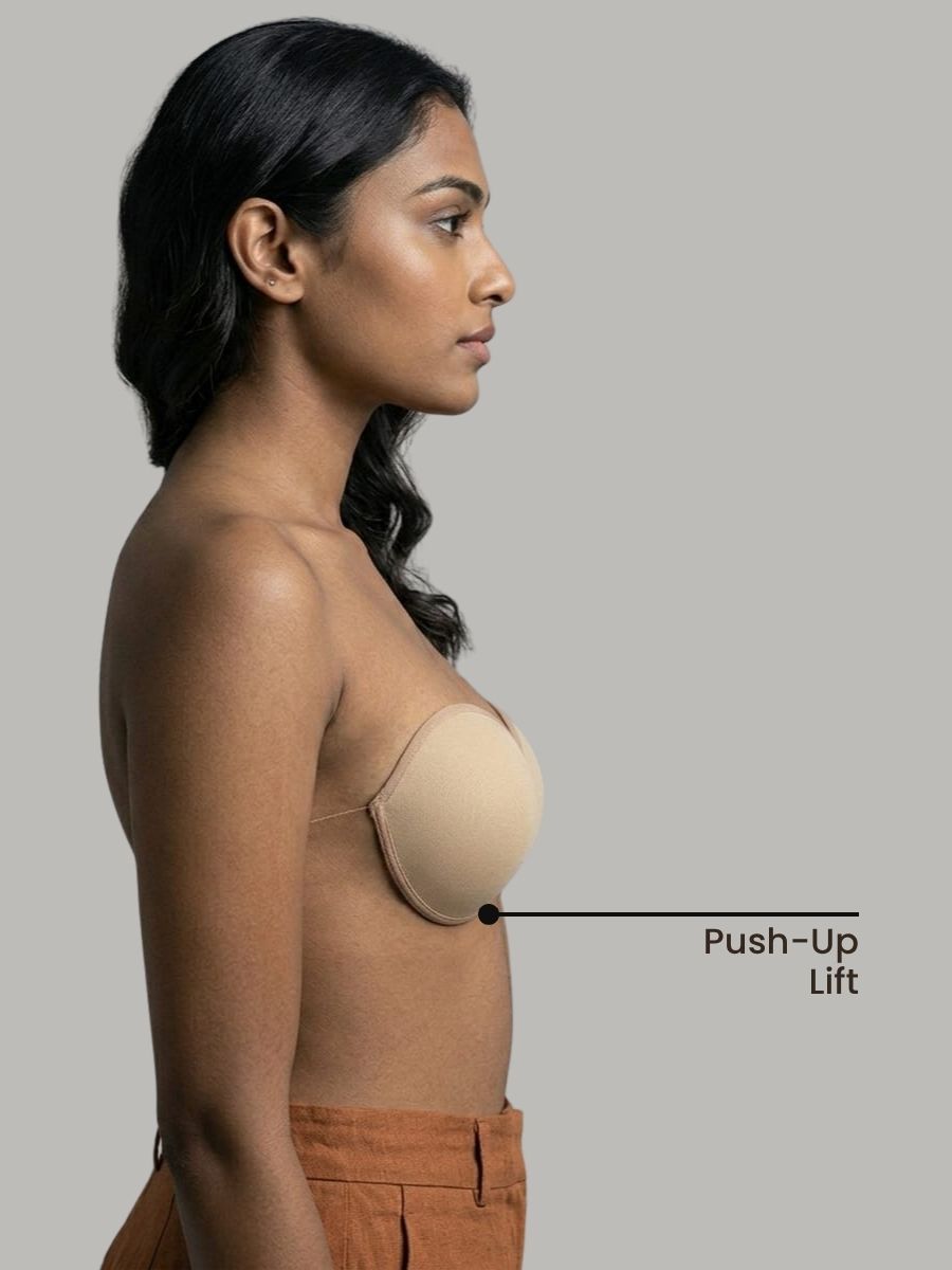 Stick-On Lift Push Up strapless Bra : Make your busts look bigger and better with FREE Body confidence kit