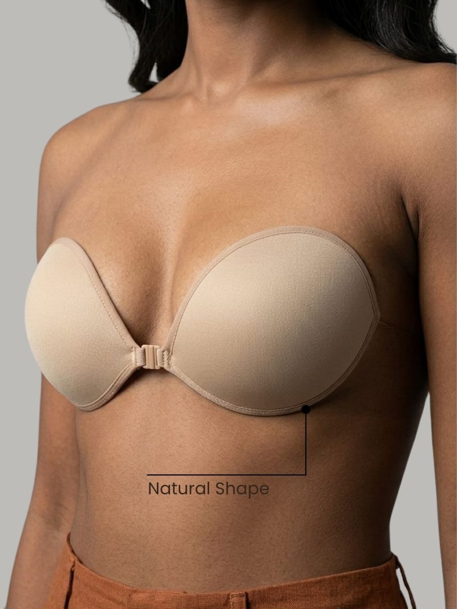 Stick-On Lift Push Up strapless Bra : Make your busts look bigger and better with FREE Body confidence kit