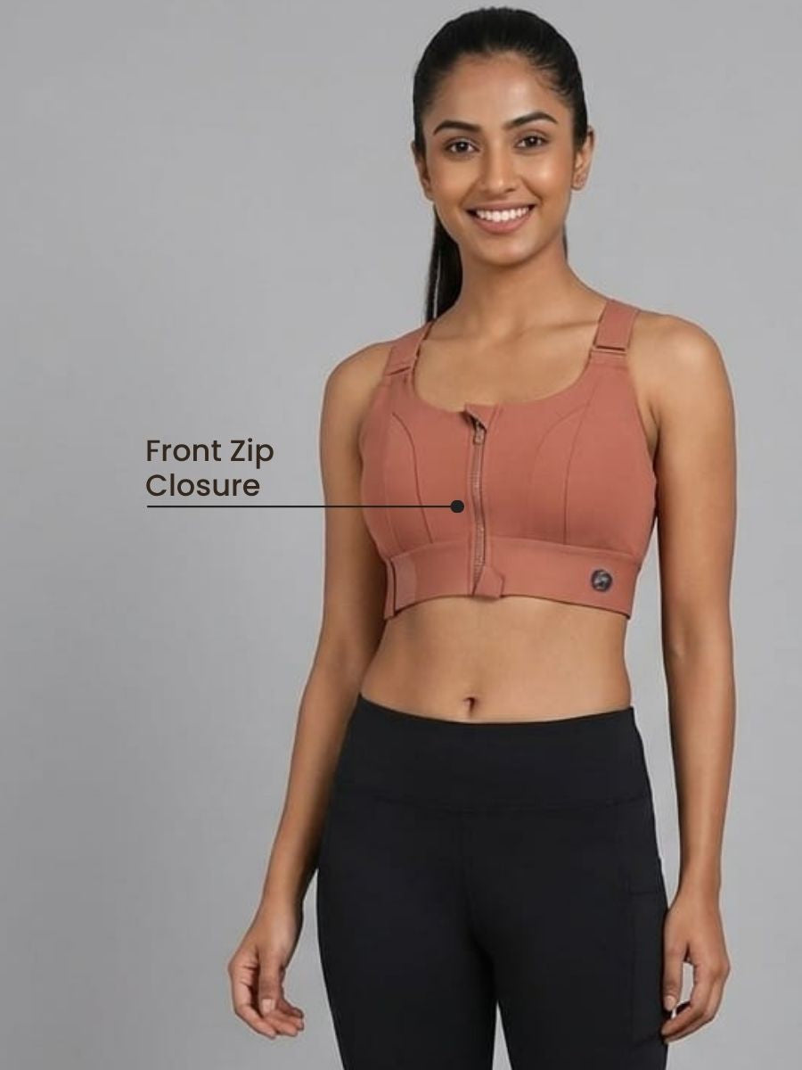 Zip Up Sports Bra with FREE Body confidence kit
