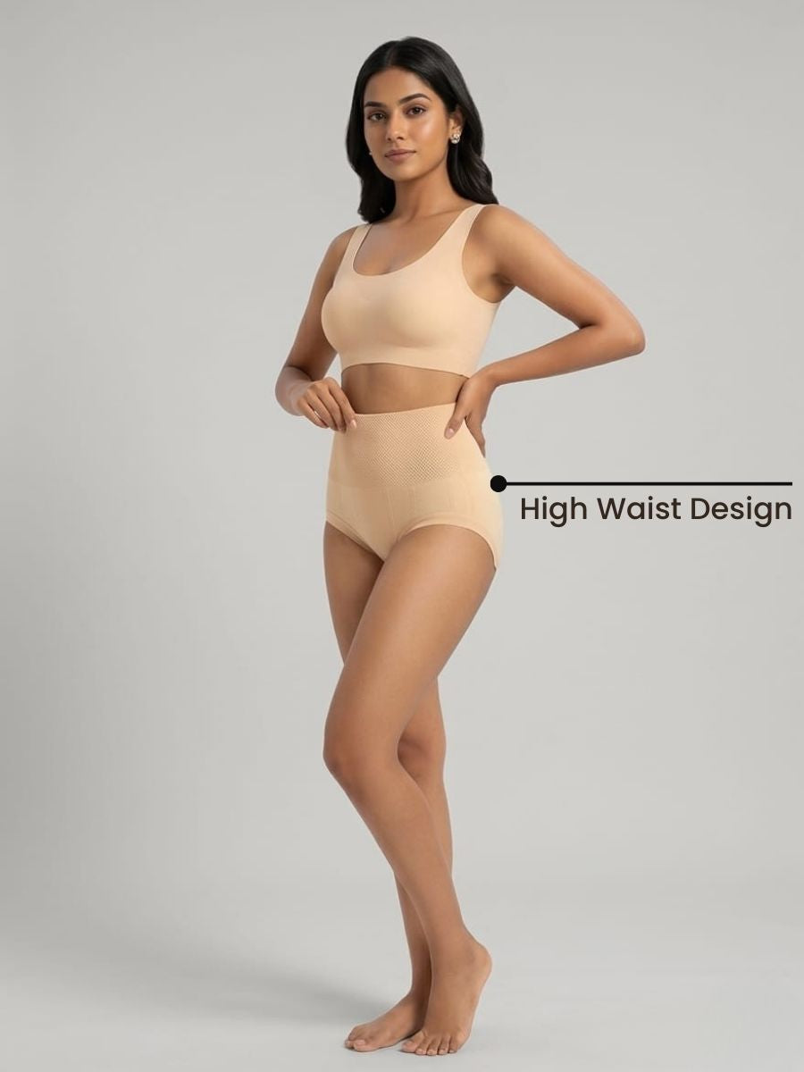 Sweat Absorbant Tummy Control High Waist Underwear With FREE Body Confidence Kit