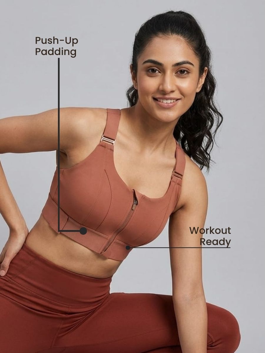 Zip Up Sports Bra with FREE Body confidence kit