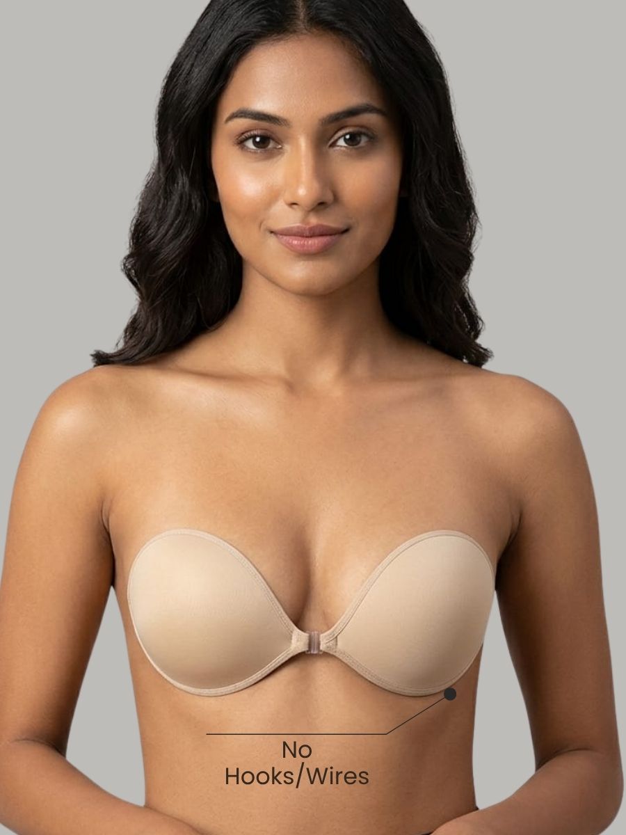 Stick-On Lift Push Up strapless Bra : Make your busts look bigger and better with FREE Body confidence kit