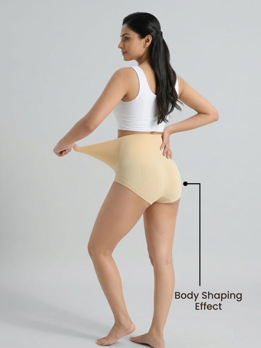 Sweat Absorbant Tummy Control High Waist Underwear With FREE Body Confidence Kit