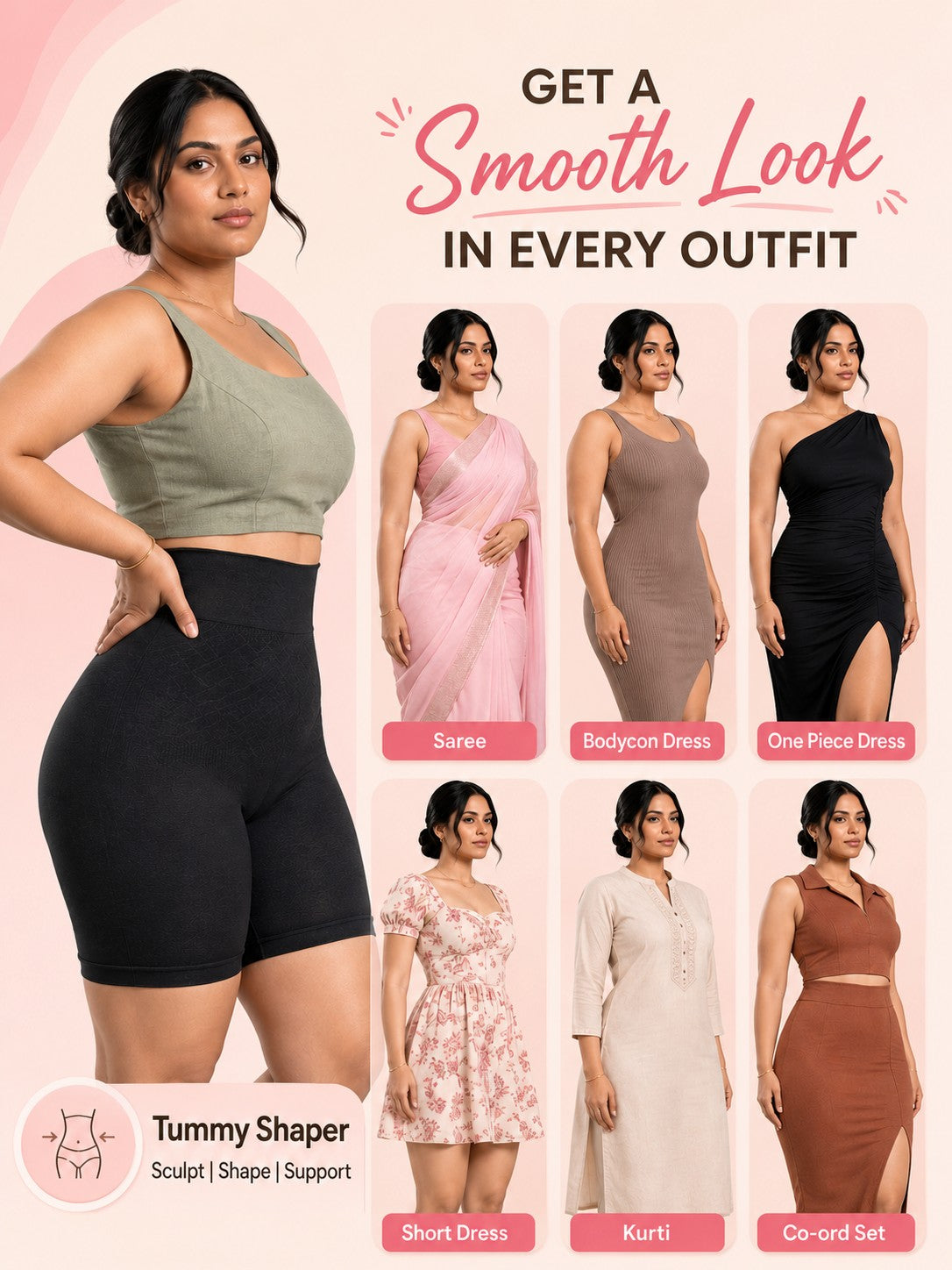 Sculpting Waist Reduction Everyday Tummy Shaper PACK OF 2 With FREE Body Confidence Kit
