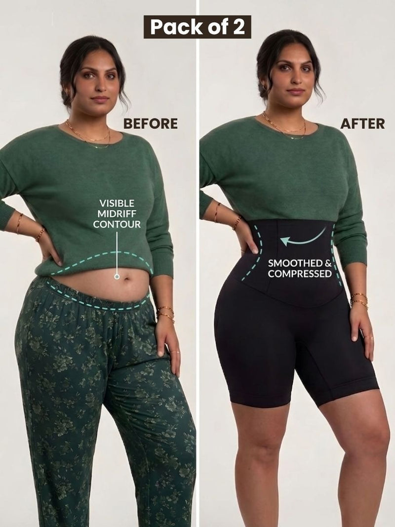 Sculpting Waist Reduction Everyday Tummy Shaper PACK OF 2 With FREE Body Confidence Kit