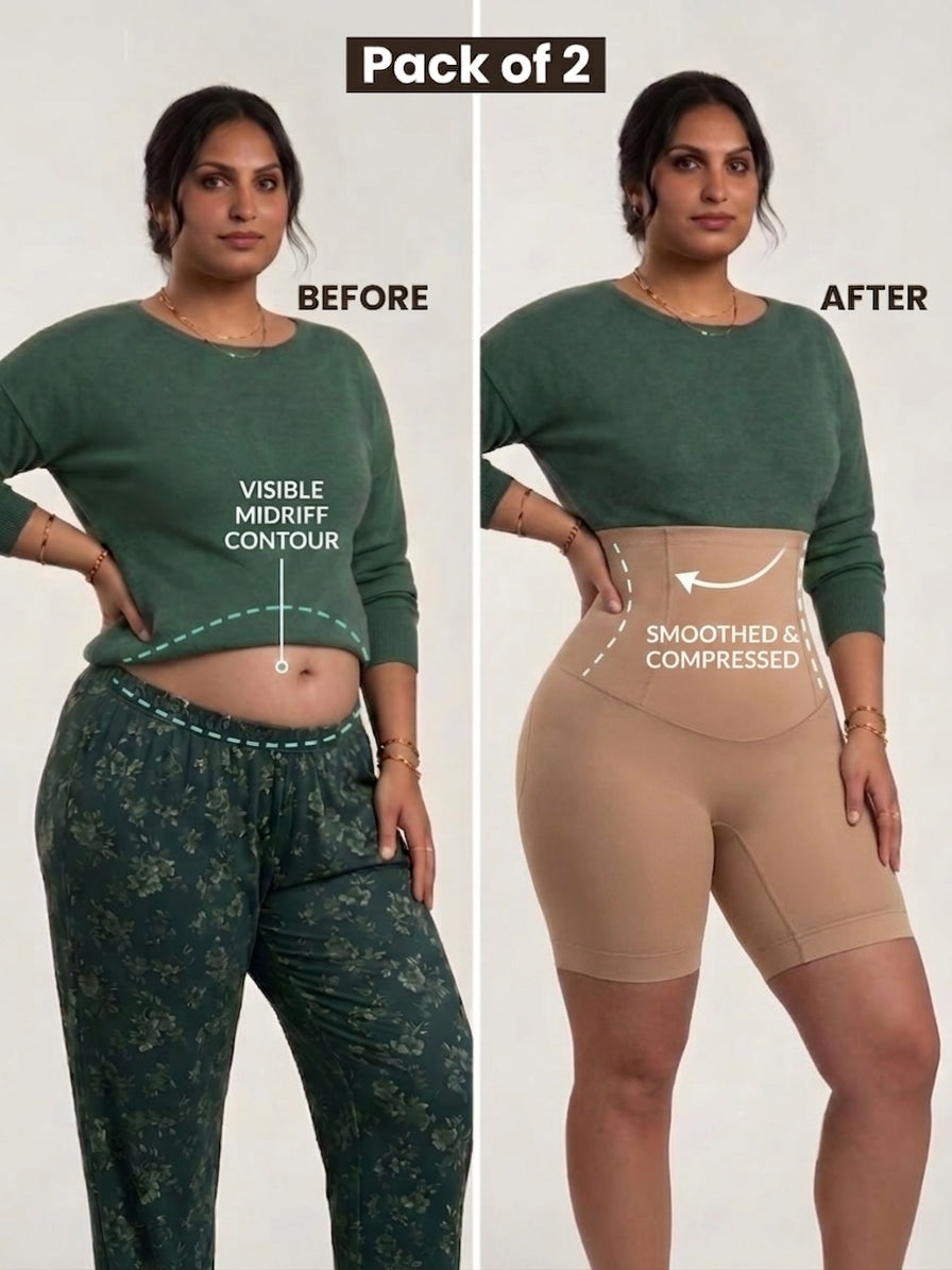 Sculpting Waist Reduction Everyday Tummy Shaper PACK OF 2 With FREE Body Confidence Kit