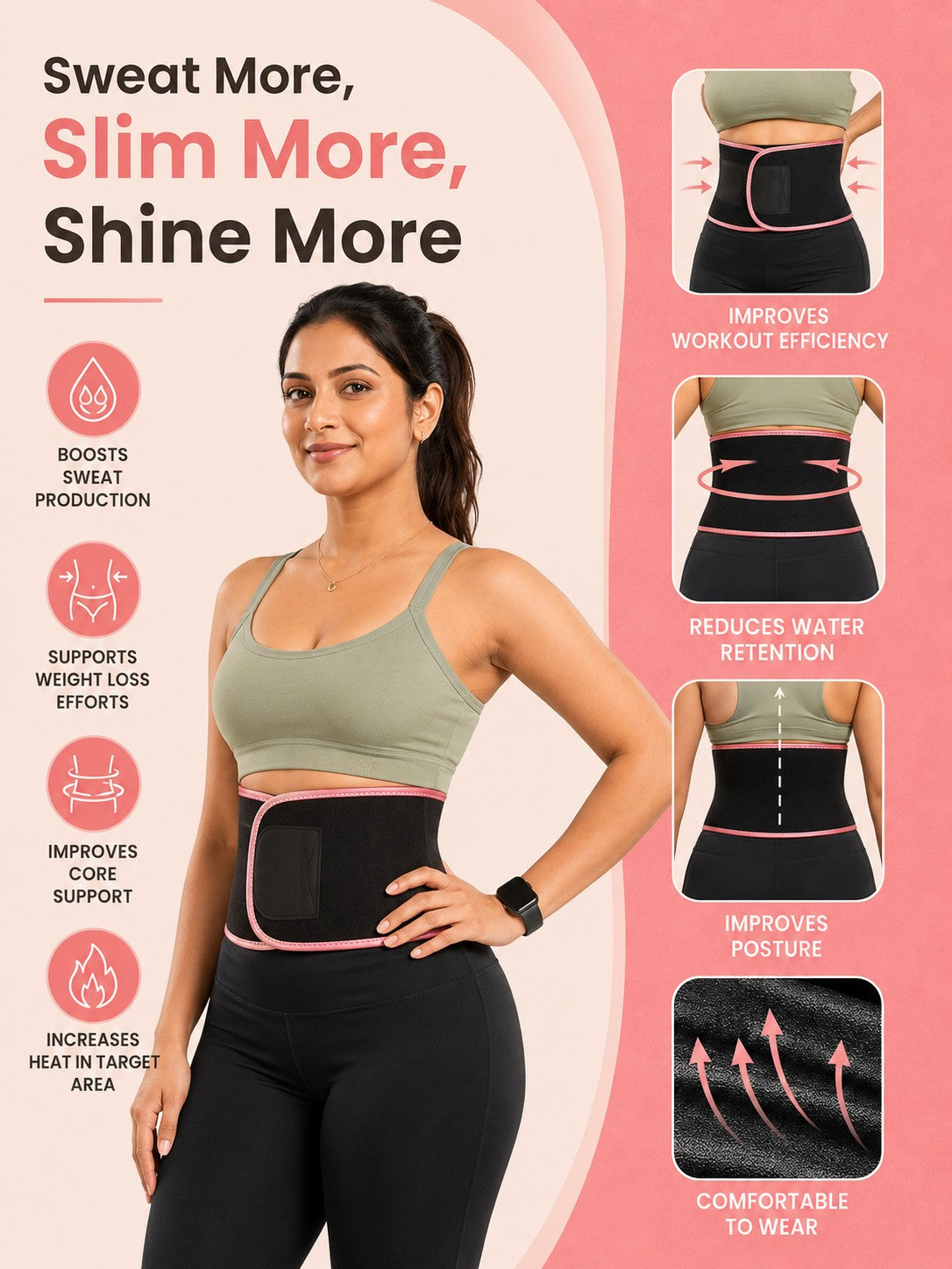 Unisex Slimming Sweat Belt Pack Of 2 With FREE Body Confidence Kit : Get Slim this Summer