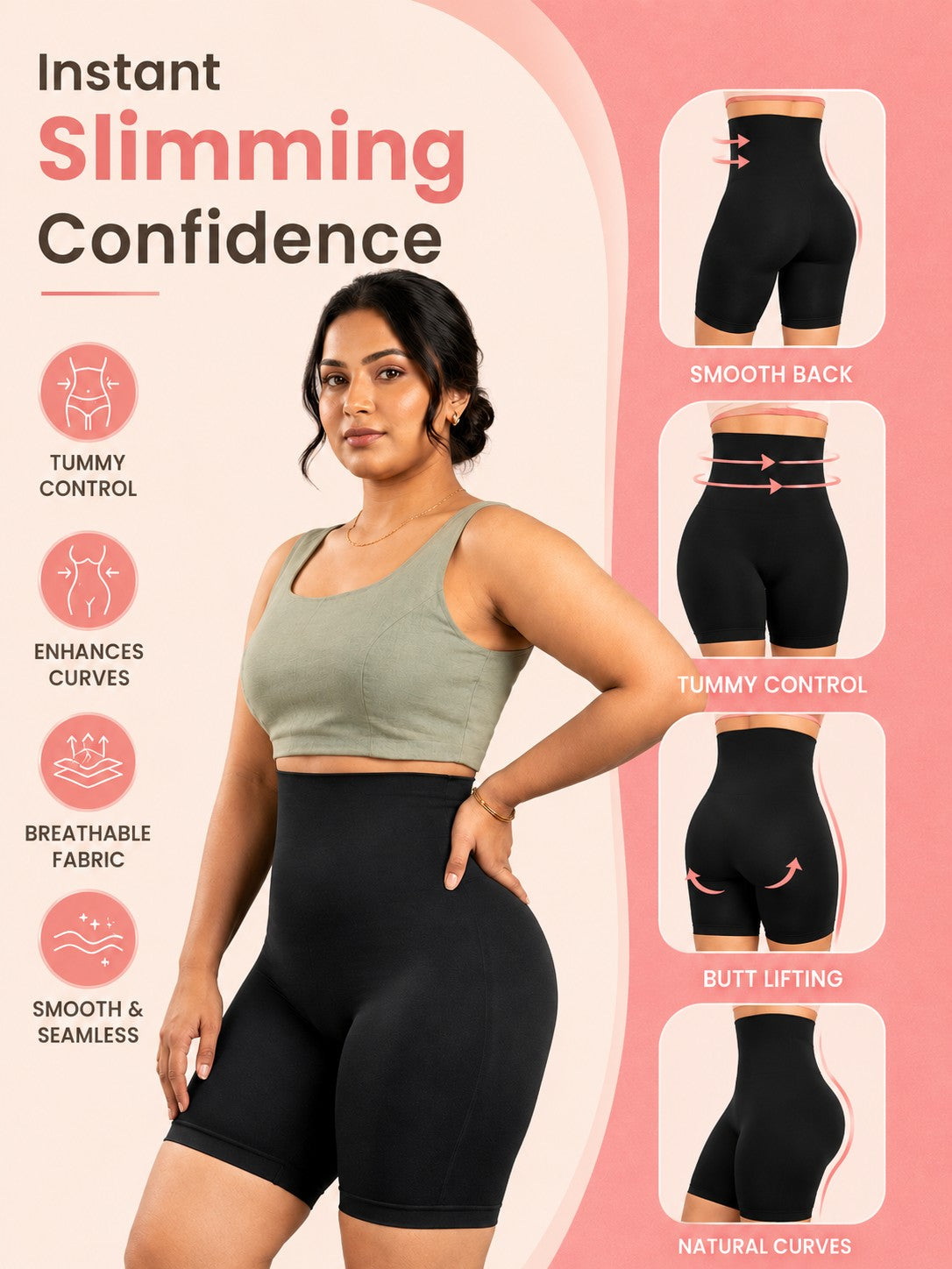 Sculpting Waist Reduction Everyday Tummy Shaper PACK OF 2 With FREE Body Confidence Kit