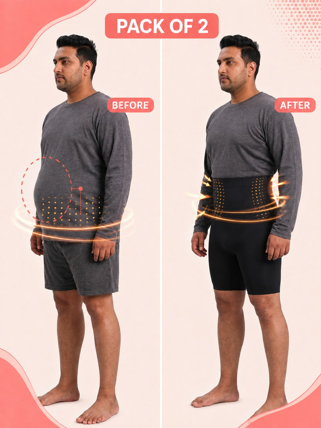 Compression Short For Men PACK OF 2 With FREE Body Confidence Kit