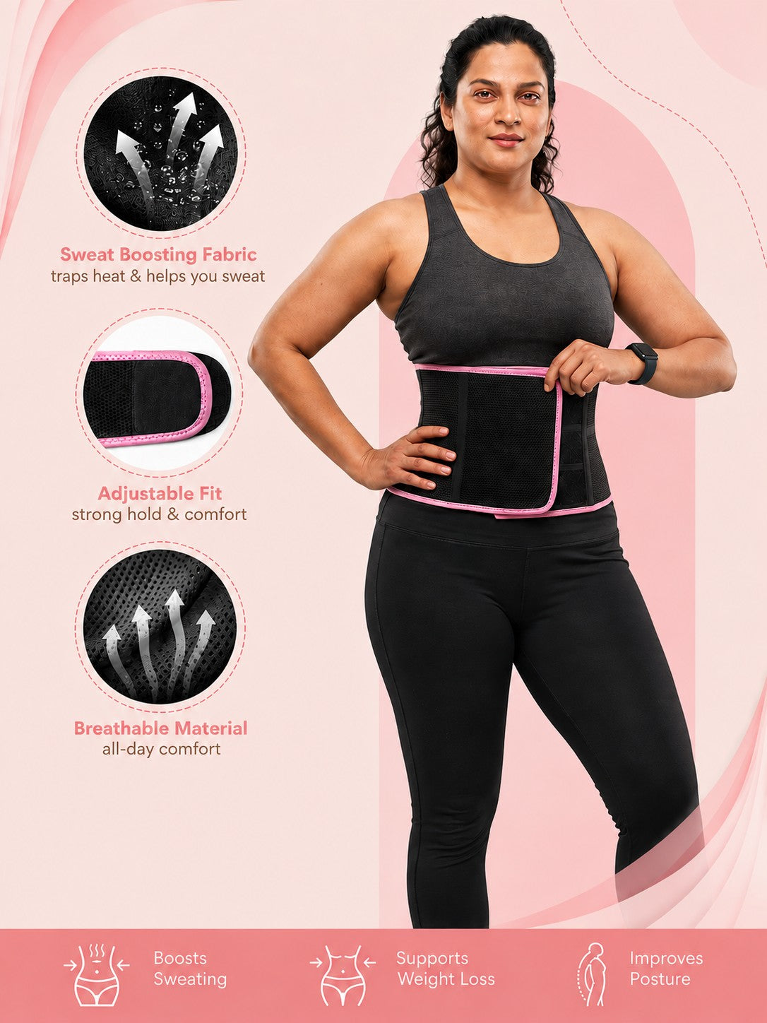 Unisex Slimming Sweat Belt Pack Of 2 With FREE Body Confidence Kit : Get Slim this Summer