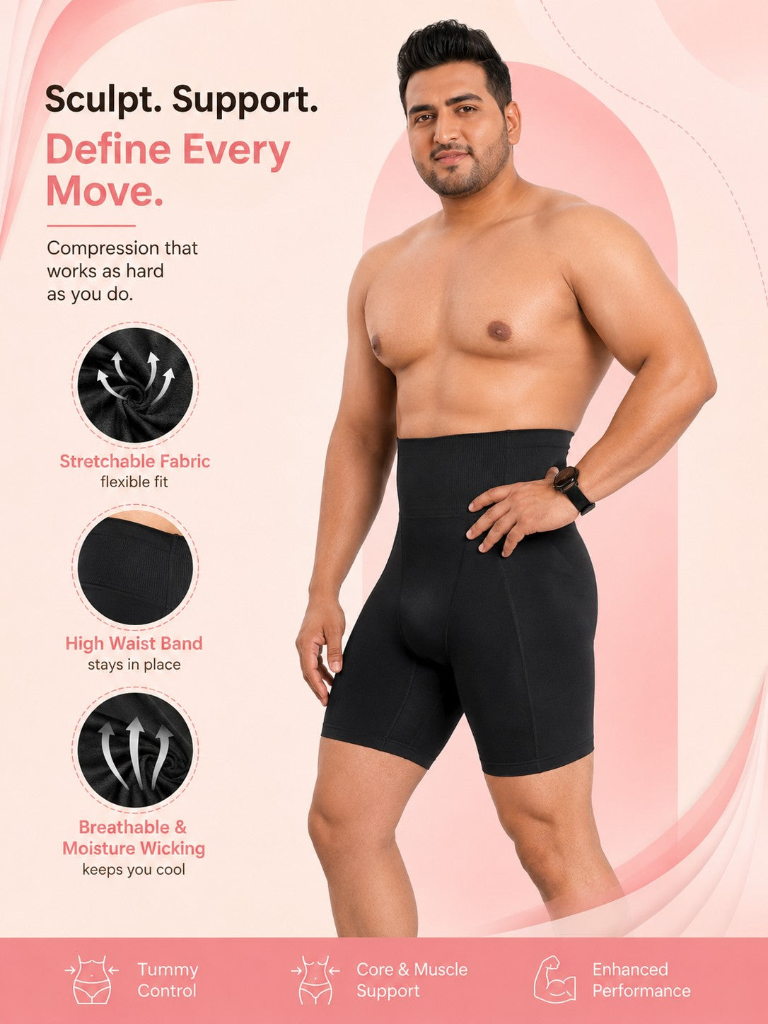 Compression Short For Men PACK OF 2 With FREE Body Confidence Kit