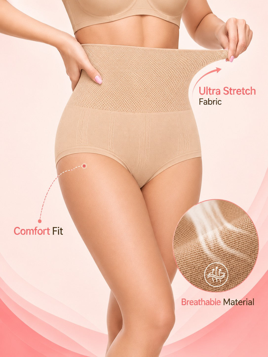 Sweat Absorbant Tummy Control High Waist Underwear With FREE Body Confidence Kit